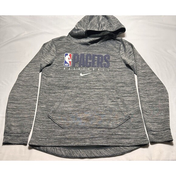 Indiana Pacers Hoodie Gray Nike Dri Fit Sweatshirt NBA Center Swoosh Mens Small - Picture 1 of 10